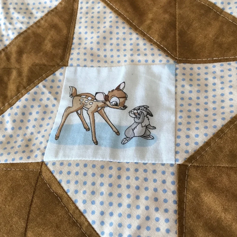 HANDCRAFTED BAMBI BABY QUILT 40 X 50